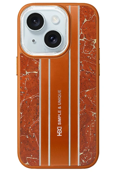 iPhone 15 Kılıf HBC-188 Astra Kapak - Kahverengi - Resim 4