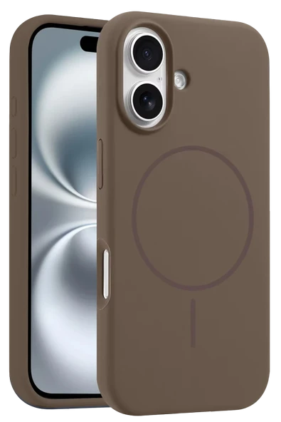 iPhone 16 Plus Kılıf Jully Magsafe Kapak - Kahverengi - Resim 4