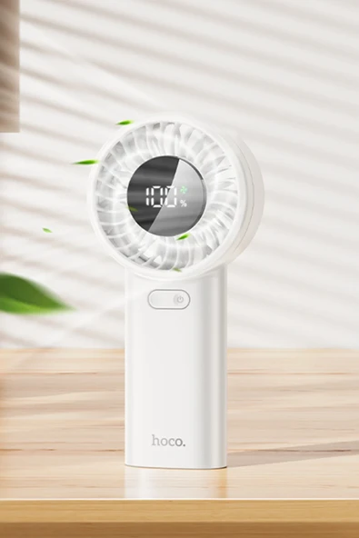 Hoco. HX62 Endless Dijital Göstergeli El Tipi ve Masaüstü Soğutucu Fan - Beyaz - Resim 6