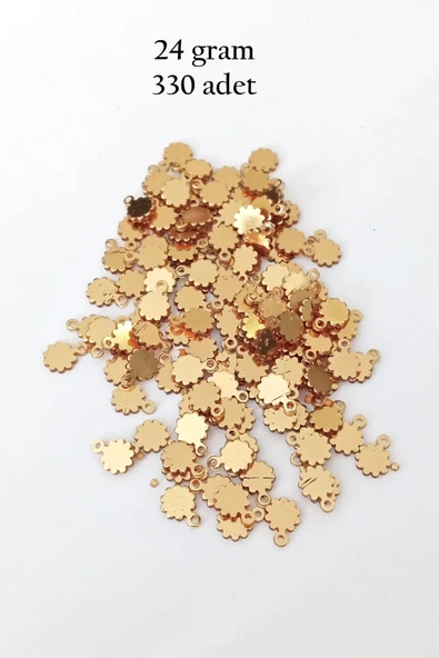 LitaeTrend Oya Abiye Bileklik Kolye Pleksi Metalik Plastik Pul Altın Renk 24 gram 330 adet - BNC534 ürün görseli 1