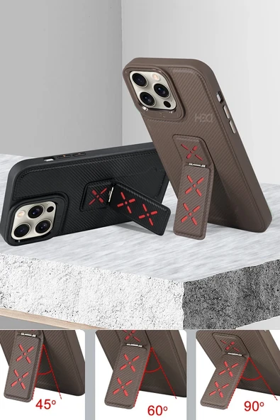 iPhone 11 HBC-248 Lima Standlı Kapak - Derin Mor - Resim 2