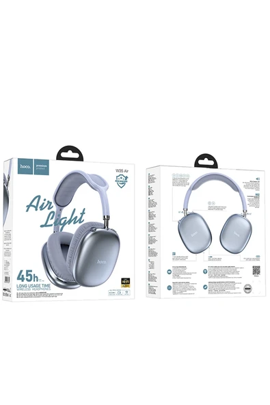 Hoco. W35 Air Triumph Aux Destekli Bluetooth Kablosuz Kulaklık - Mavi - Resim 3