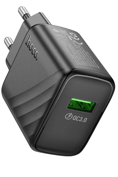 Hoco. CS21A Rich 18W USB 3.0 QC Çıkışlı Hızlı Şarj Aleti - Siyah - Resim 2