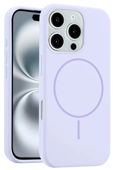 iPhone 16 Pro Kılıf Jully Magsafe Kapak - Lila - Resim 4