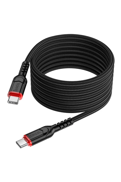 Hoco. X59 Victory 2M 60W Type-C to Type-C PD Hızlı Şarj Data Kablosu - Siyah - Resim 2