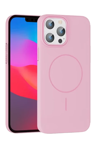 iPhone 14 Pro Max Broş Magsafe Kapak - Pembe ürün görseli 1