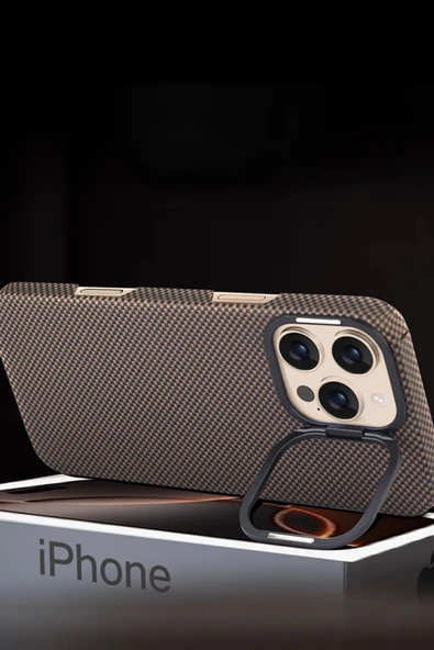 iPhone 16 Pro Max Blaze 1000D Kevlar Magsafe Kılıf - Gold - Resim 5