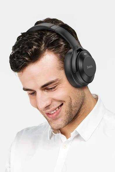 Hoco. W37 Aux Destekli Gürültü Engelleyicili Bluetooth Kablosuz Kulaklık - Siyah - Resim 7