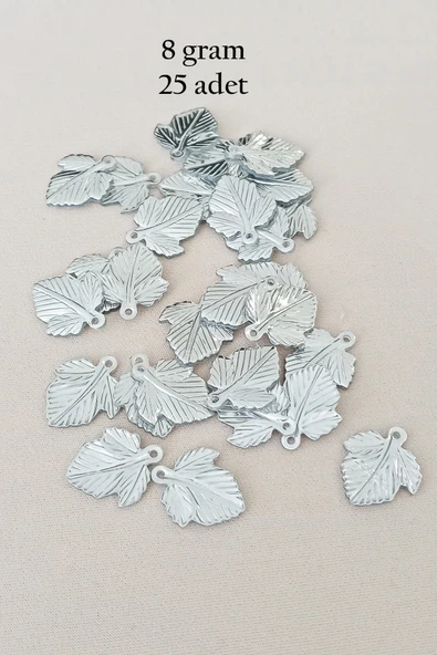 LitaeTrend Oya Abiye Bileklik Kolye Pleksi Metalik Plastik Pul Gümüş Renk 8 gram 25 adet - BNC522 ürün görseli 1