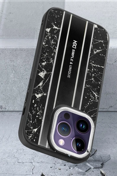 iPhone 15 Kılıf HBC-188 Astra Kapak - Siyah - Resim 2