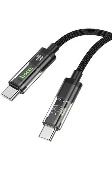 Hoco. U116 1.2M 60W Type-C to Type-C Şarj Data Kablosu - Siyah - Resim 11