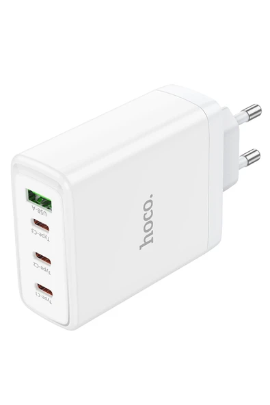 Hoco. N31 Leader PD 100W 3 Adet Type-C 1 Adet USB Şarj Aleti - Beyaz - Resim 12