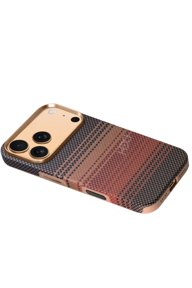 Apple iPhone 17 Pro Max HBC-377 Kevlar Slim Magsafe Kapak - Gün Batımı - Resim 4