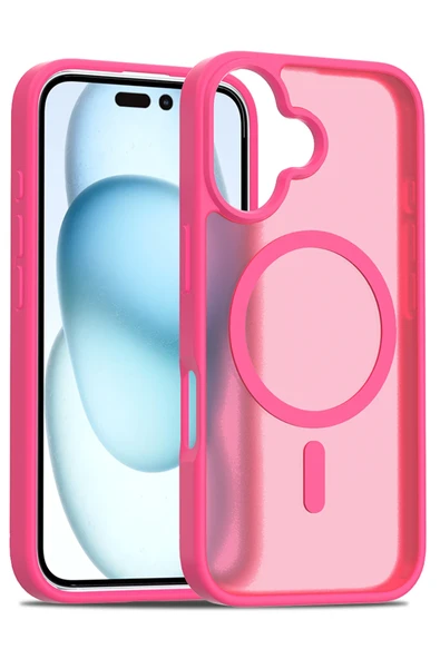 Fuchsia iPhone 16 Plus Jota Magsafe Uyumlu Kapak - Rose - Resim 4