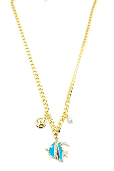LitaeTrend Balık Kolye - Altın - Resim 2