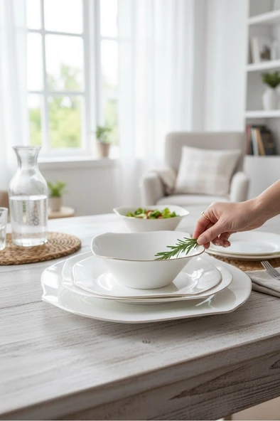 Hilland opal yemek takımı - 24 parça opal yemek seti takımı 6 kişilik ürün görseli 1