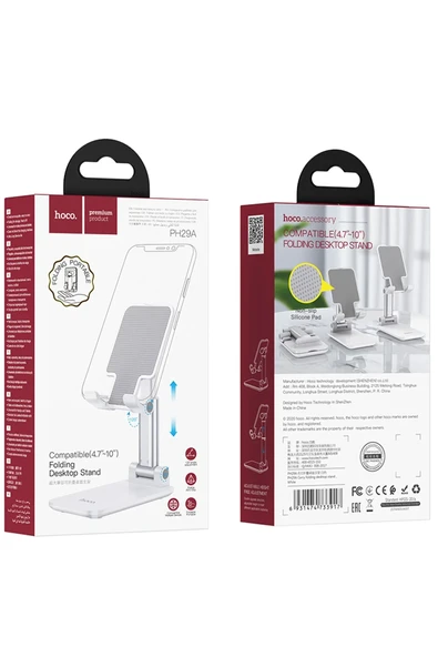 Hoco. PH29A Katlanabilir Masaüstü Holder - Beyaz - Resim 8