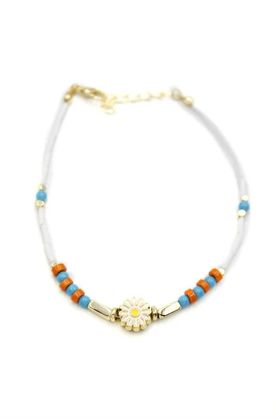 LitaeTrend Boncuklu Papatya Halhal - Altın ürün görseli 1