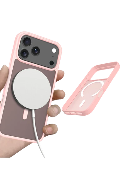 Apple iPhone 17 Pro Jota Magsafe Kapak - Pudra - Resim 3