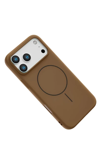 Apple iPhone 17 Pro Max Jully Magsafe Kapak - Kahverengi - Resim 2