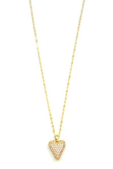 LitaeTrend Taşlı Kalp Kolye - Altın ürün görseli 1