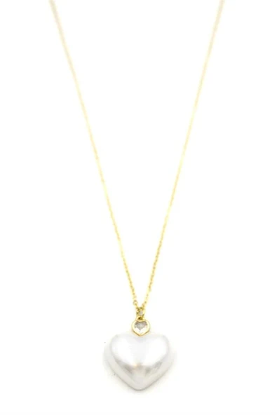 LitaeTrend İnci Kalp Kolye - Altın ürün görseli 1