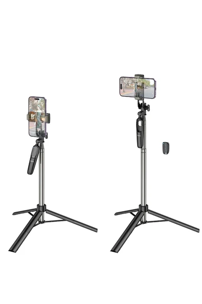 Hoco. K19 1.57M Broadcast Holder Selfie Çubuğu - Siyah - Resim 3