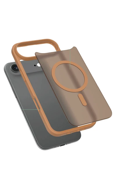 Apple iPhone 17 Air Jota Magsafe Kapak - Çöl Titanyum - Resim 9