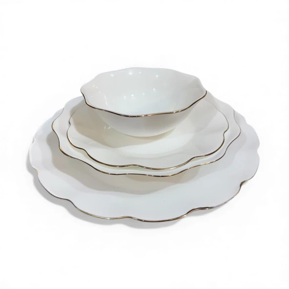 Hilland opal yemek takımı - 24 parça opal yemek seti takımı 6 kişilik - Resim 2