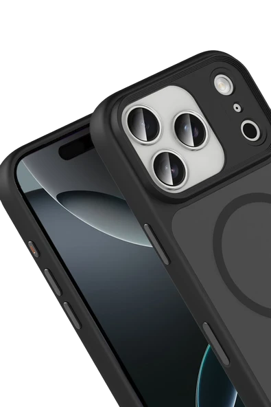 Apple iPhone 17 Pro Max Megane Magsafe Kapak - Siyah - Resim 6