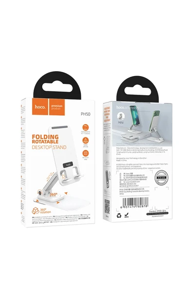 Hoco. PH50 Ayarlanabilir Katlanabilir Masaüstü Telefon Tablet Tutucu - Siyah - Resim 8