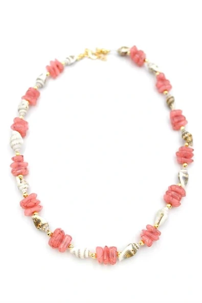 LitaeTrend Deniz Kabuğu Kolye - Nar Çiçeği ürün görseli 1