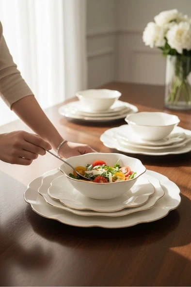 Hilland opal yemek takımı - 24 parça opal yemek seti takımı 6 kişilik ürün görseli 1