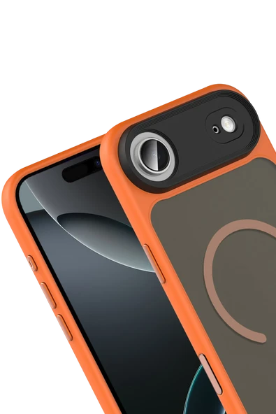 Apple iPhone 17 Air Megane Magsafe Kapak - Turuncu - Resim 2