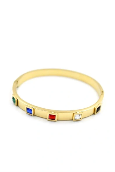 LitaeTrend Kare Taşlı Bilezik - Altın ürün görseli 1