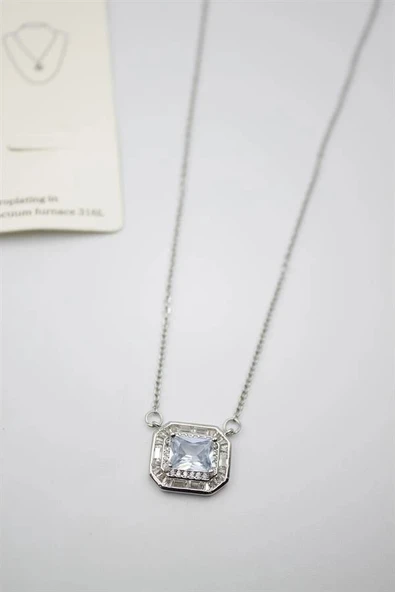 LitaeTrend Taşlı Kolye - Gümüş ürün görseli 1