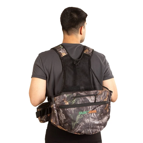 Hunthink VestPack Orman Kamuflaj Çantalı Avcı Yeleği - Resim 5