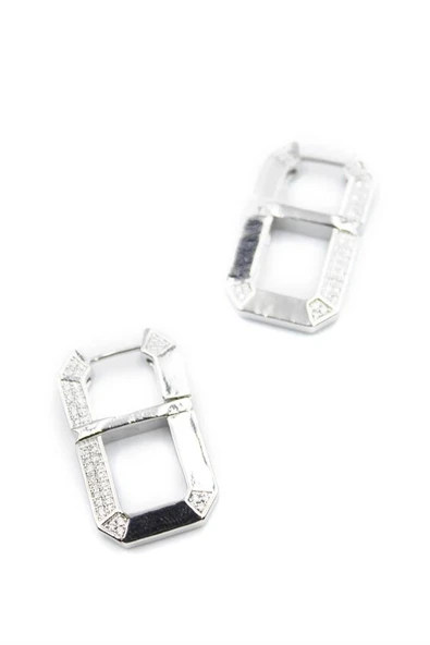 LitaeTrend Dikdörtgen Küpe - Gümüş ürün görseli 1