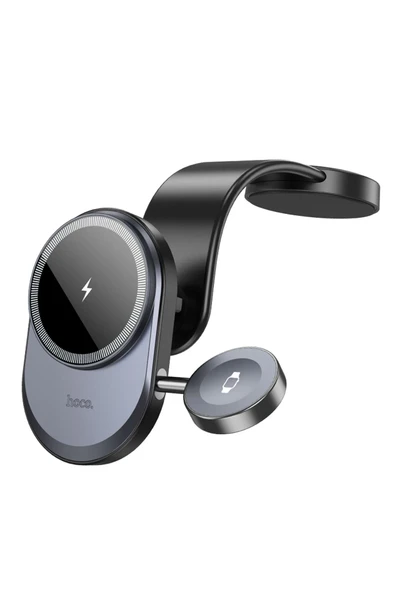 Hoco. HW28 Excelso Yapışkanlı 15W Kablosuz Şarj ve 2.5W Kablosuz Saat Şarj Destekli Magsafe Araç Tutucu - Siyah - Resim 8