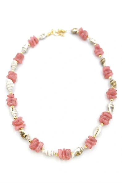 LitaeTrend Deniz Kabuğu Kolye - Nar Çiçeği - Resim 2