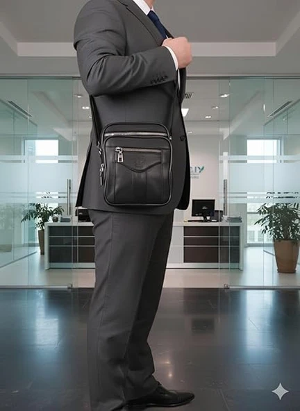 Monalisa Home Kasalı Bölmeli Deri Erkek Çantası - Resim 2