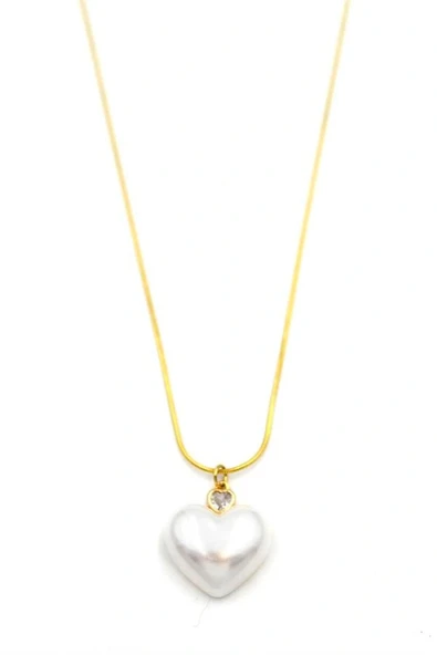LitaeTrend İnci Kalp Kolye - Altın ürün görseli 1
