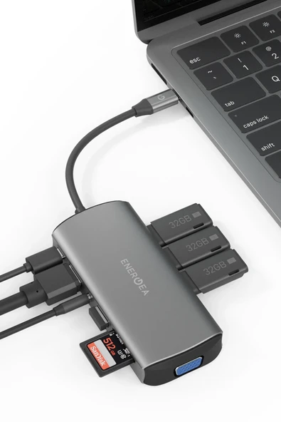 AluHub Max 100W Type-C PD Şarj Destekli 11in1 4K Hub Dönüştürücü - Koyu Gri - Resim 5