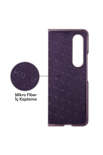 Samsung Galaxy Z Fold 4 Kılıf HBC-155 Lizbon Kapak - Derin Mor - Resim 5