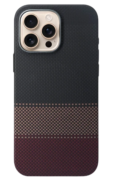 Apple iPhone 16 Pro HBC-377 Kevlar Slim Magsafe Kapak - Siyah - Resim 2