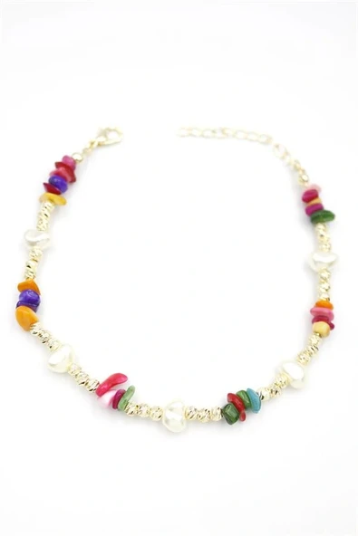 LitaeTrend Dorika Taş Halhal - ÇOK RENKLİ ürün görseli 1