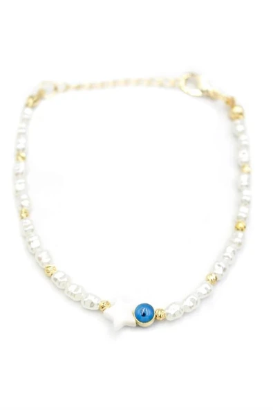 LitaeTrend Yıldız İnci Bileklik - Beyaz ürün görseli 1