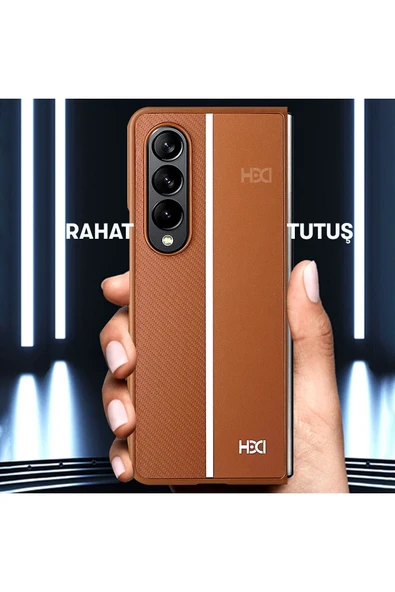 Samsung Galaxy Z Fold 4 Kılıf HBC-155 Lizbon Kapak - Derin Mor - Resim 4