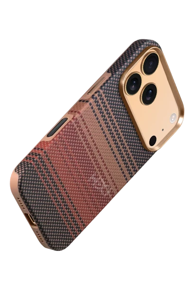 Apple iPhone 17 Pro Max HBC-377 Kevlar Slim Magsafe Kapak - Gün Batımı - Resim 3