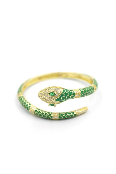 LitaeTrend Zirkon Yılan Bilezik - Yeşil ürün görseli 1